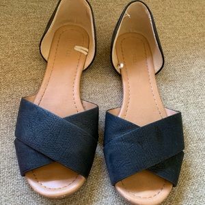 Black slip on sandals from Express